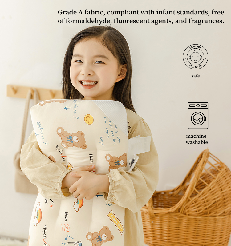 Childrens Washable Organic Cotton Pillow-Beibei Bear(图2)