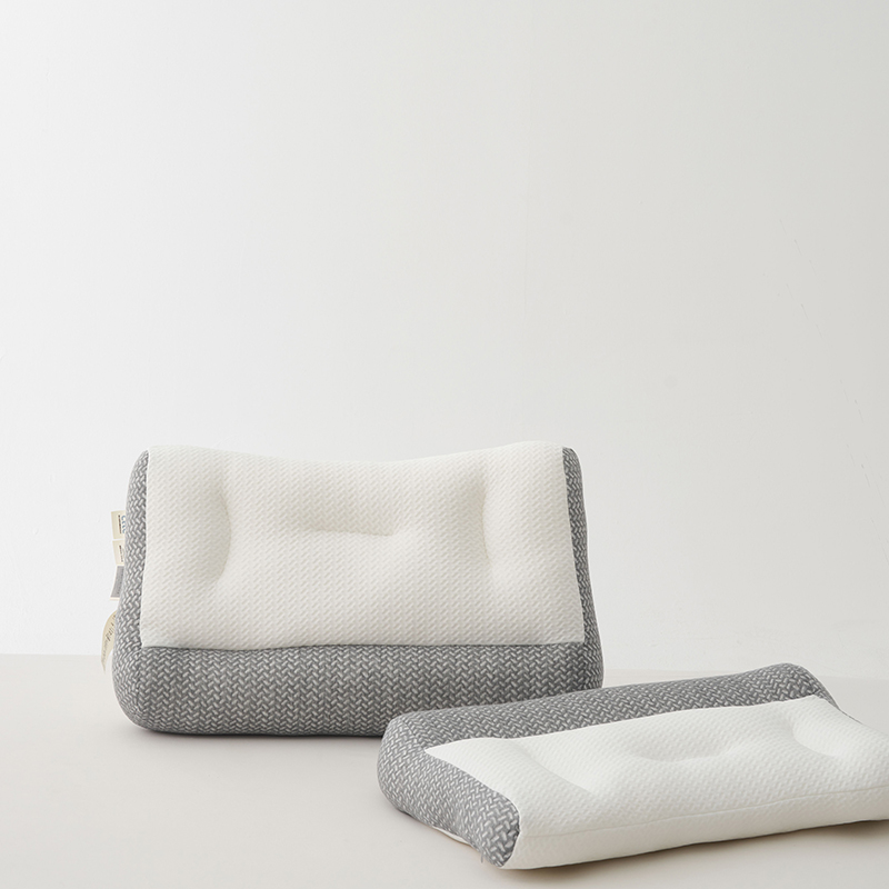 Gray and White Knitted Pillow